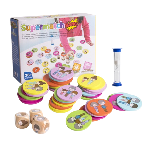 Supermatch, Joc de societate, concentrare si dezvoltare spirit de observatie, lemn, 3 ani+, EduJucarii [1]