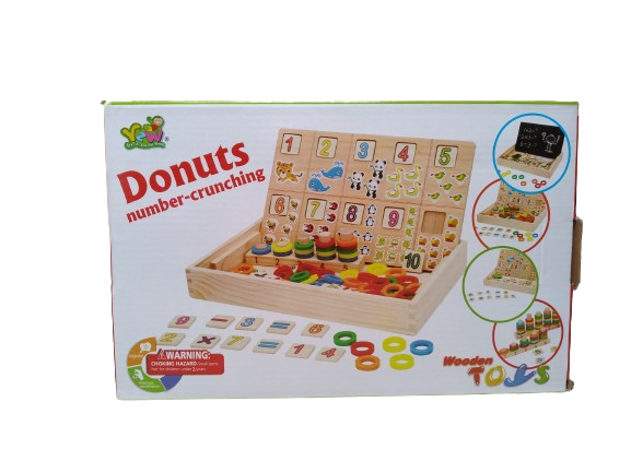 Tabla educativa cu 2 fete din lemn, Joc matematic pentru invatararea numerelor si operatiilor matematice, calculeaza, deseneaza si asociaza cercurile, 3 ani+ [9]