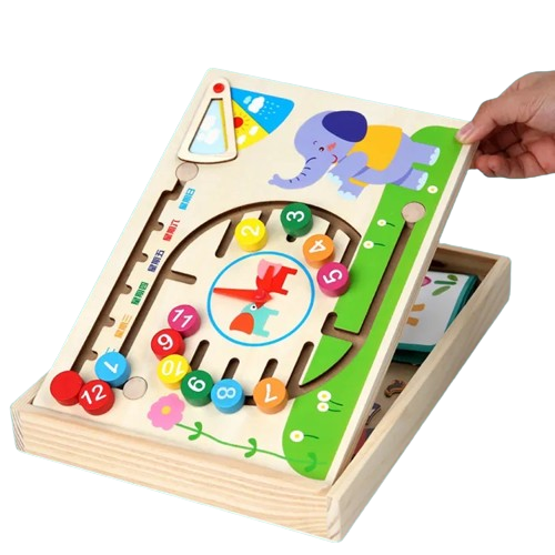 Tabla educativa din lemn, dezvoltarea logica si gandirea copilului, ceas, numere, EduJucarii, 3 ani+ [2]