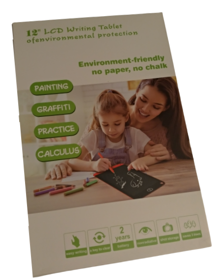 Tableta grafica digitala LCD sensibil la atingere, pentru scris si desenat, buton de stergere, 12 Inch (28x19 cm 172 grame), cu baterii, +3 ani, [5]
