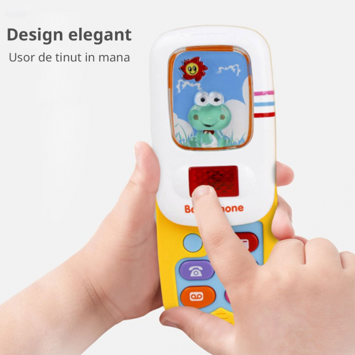 Telefon de jucarie interactiv, butoane, sunete, lumini, o interfata atractiva si un design atragator [2]