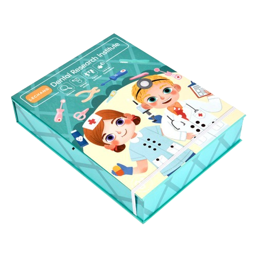 Trusa medicala de jucarie in forma de carte, set dentist din lemn, 23 accesorii, Jucarie Interactiva, kit complet, 3 ani+ [3]