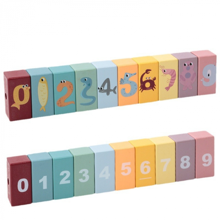 Cuburi Lemn pentru Construit si Snuruit, Montessori, 1 an+ [2]