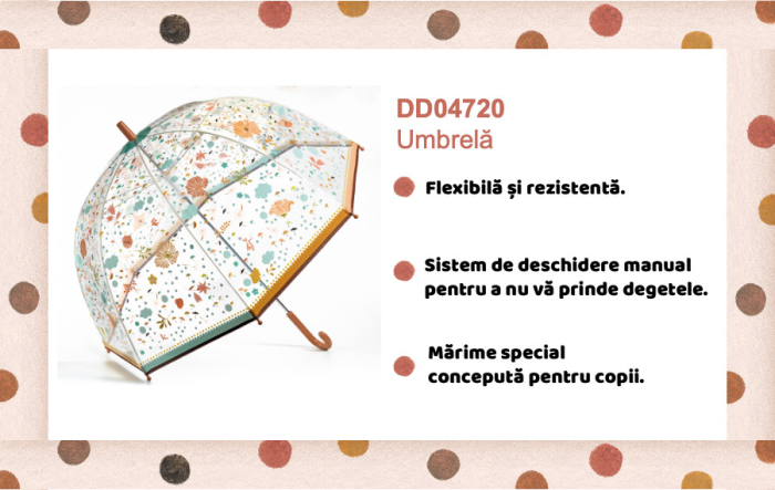 Umbrela pentru adulti Flori colorate, Djeco [4]