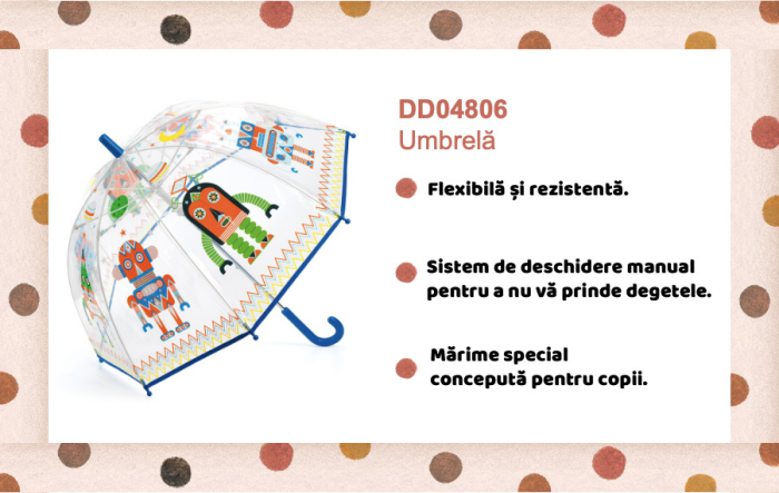 Umbrela pentru copii Roboti, Djeco [5]