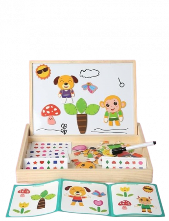 Joc Educativ din Lemn, Labirint cu Litere Magnetice,  Logical Thinking and puzzle Drawing Board, 3 ani+, EduJucarii [1]