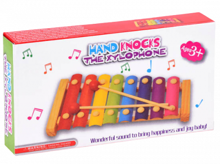 Instrument muzical de jucarie pentru copii, Xilofon cu 8 tonuri, din lemn si metal, + 3 ani, EduJucarii [1]