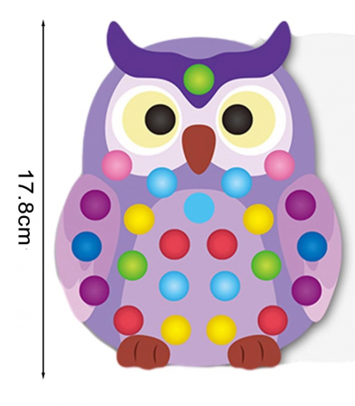 Joc educativ Montessori din lemn, Pincer Bead Game, Bufnita, pentru memorie, potrivire si sortare, 3 ani +, EduJucarii [6]