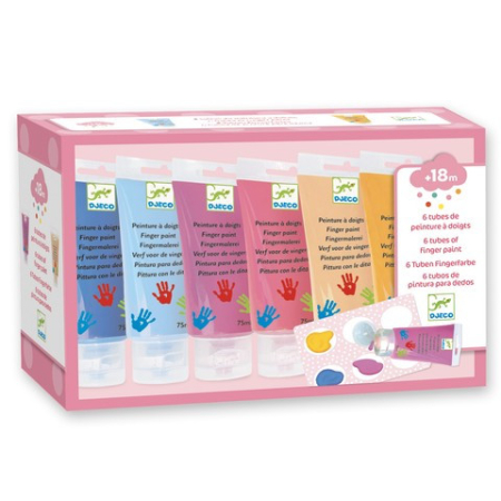6 culori de pictat cu mana Sweet, Djeco [0]