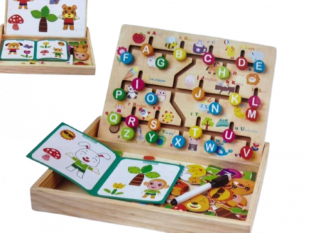 Joc Educativ din Lemn, Labirint cu Litere Magnetice,  Logical Thinking and puzzle Drawing Board, 3 ani+, EduJucarii [3]