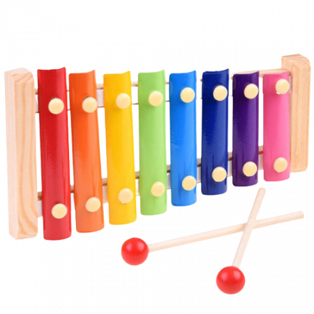 Instrument muzical de jucarie pentru copii, Xilofon cu 8 tonuri, din lemn si metal, + 3 ani, EduJucarii [5]