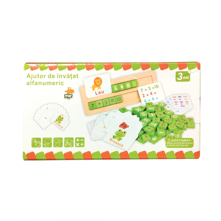 Joc multifunctional montessori de asociere si sortare in Limba Romana, Alfanumeric cu Cifre si Litere, Matematica si Alfabet, 3 ANI+, EduJucarii [6]