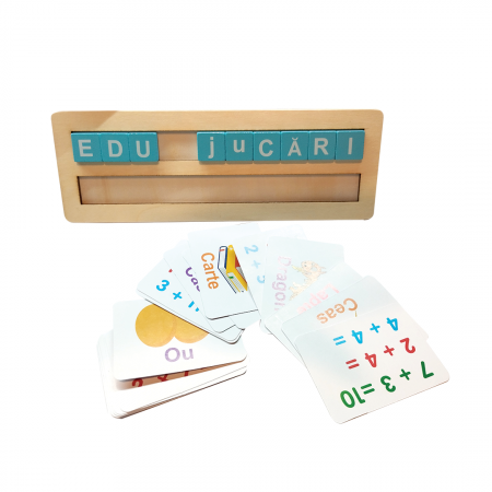 Joc multifunctional montessori de asociere si sortare in Limba Romana, Alfanumeric cu Cifre si Litere, Matematica si Alfabet, 3 ANI+, EduJucarii [5]