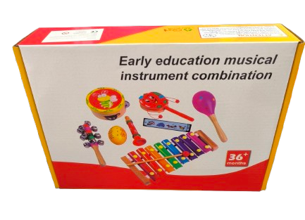 Set Instrumente Muzicale din Lemn pentru Copii, 8 Piese Educaționale, 3 ani+, Edujucarii [1]