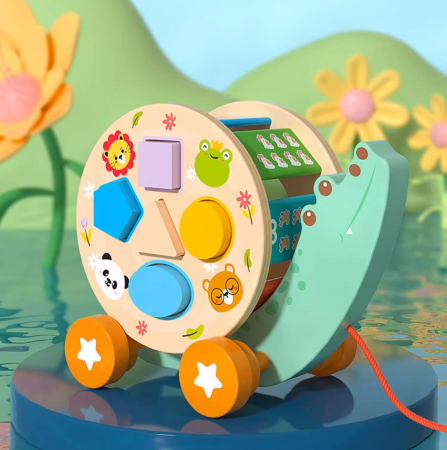 Aligator de tras din lemn cu forme geometrice [6]