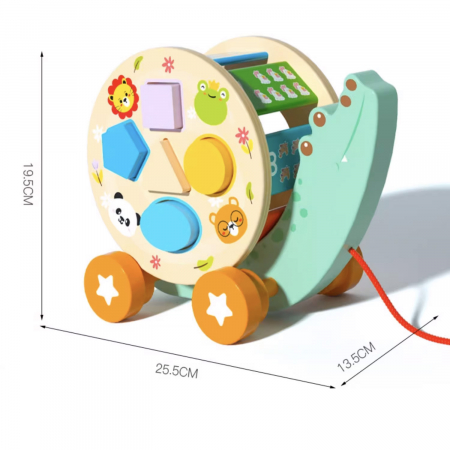Aligator de tras din lemn cu forme geometrice [2]