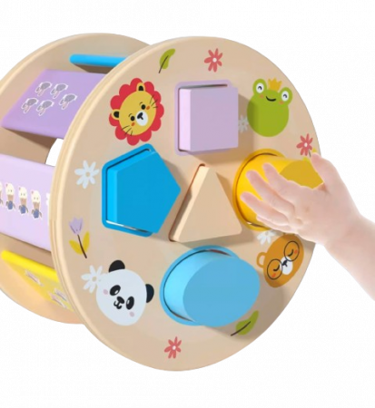 Aligator de tras din lemn cu forme geometrice [1]