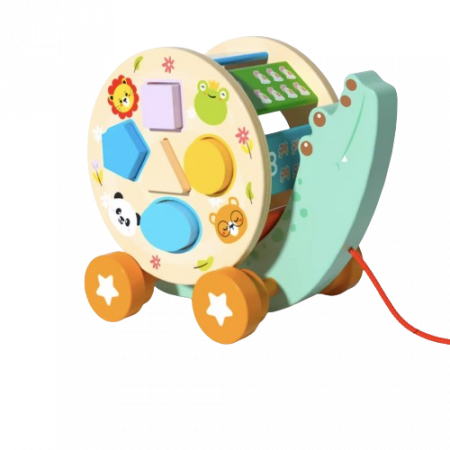 Aligator de tras din lemn cu forme geometrice