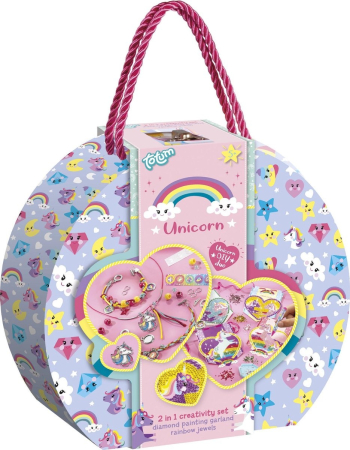 Noutati si reduceri - Atelier creativ 2 in 1 pictura cu diamante si bratari, Unicorni