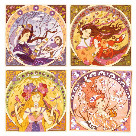Atelier de pictura Art Nouveau cu sclipici Inspired by Mucha, Djeco [2]
