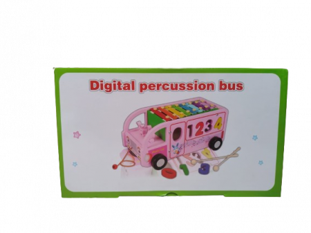 Autobuz educativ cu cifre si xilofon, lemn, Digital Percussion Bus, 3 ani+, EduJucarii [7]