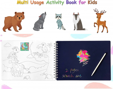 Caiet de activitati  pentru copii, autocolante si imagini de colorat, Habitatul Animalelor, EduJucarii, 4 ani+ [9]