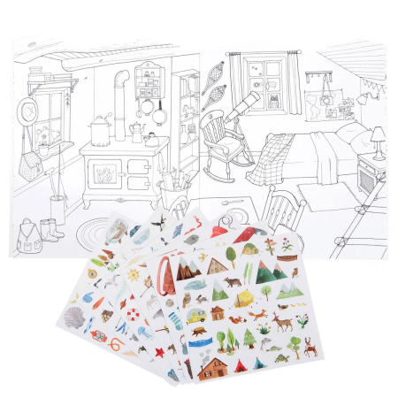 Carte de colorat cu abtibilduri Exploratori, Moulin Roty [1]