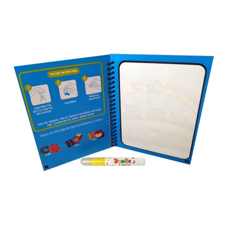 Carte de colorat cu apa, reutilizabila, 8 pagini, 4 imagini, Magic Water Book, Numere [1]
