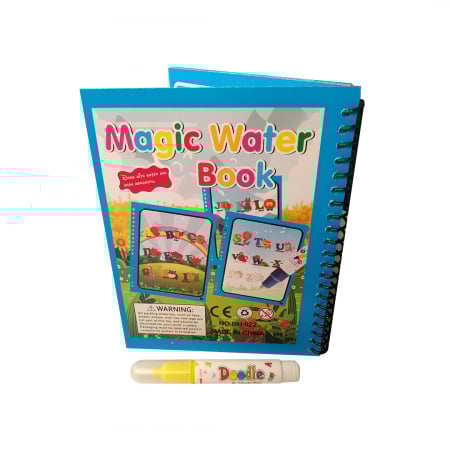 Carte de colorat cu apa, reutilizabila, 8 pagini, 4 imagini, Magic Water Book, Numere [5]