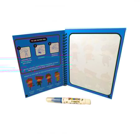 Carte de colorat cu apa, reutilizabila, 8 pagini, 4 imagini, Magic Water Book, Fructe [1]