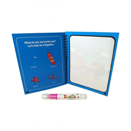 Carte de colorat cu apa, reutilizabila, 8 pagini, 4 imagini, Magic Water Book, Jocuri [2]