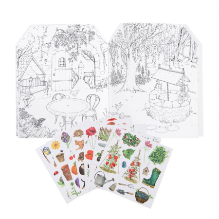 Carte de colorat cu stickere Cartea Gradinarului, Moulin Roty [2]