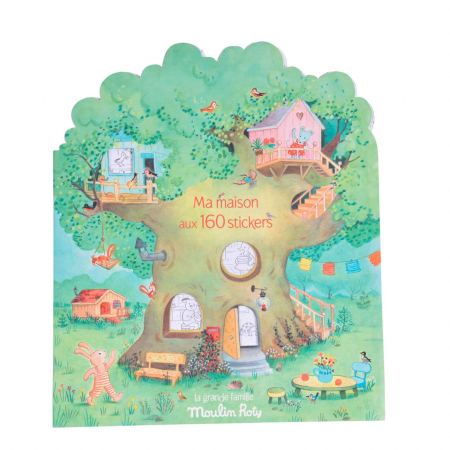 Noutati si reduceri - Carte de colorat cu stickere Marea familie, Moulin Roty