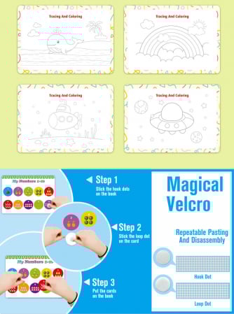 Carte interactiva si educativa pentru copii, My Preschool Busy Book 2, 32 pagini activitati multiple, stickere repozitionabile, Limba Engleza, 3 ani+, EduJucarii [4]
