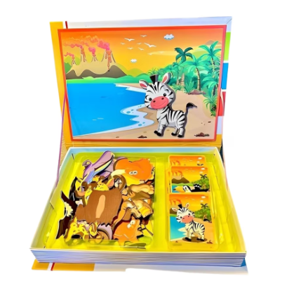 Carte magnetica Puzzle Animale Salbatice, 81 piese, + 3 ani [3]