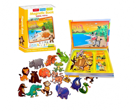 Carte magnetica Puzzle Animale Salbatice, 81 piese, + 3 ani [0]