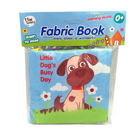 Carte senzoriala fosnitoare pentru bebelusi, cu animalute colorate, Little dog, 4 pagini, 8 fete, 10 cm x 2,5 cm x 9 cm - EDUJUCARII [1]