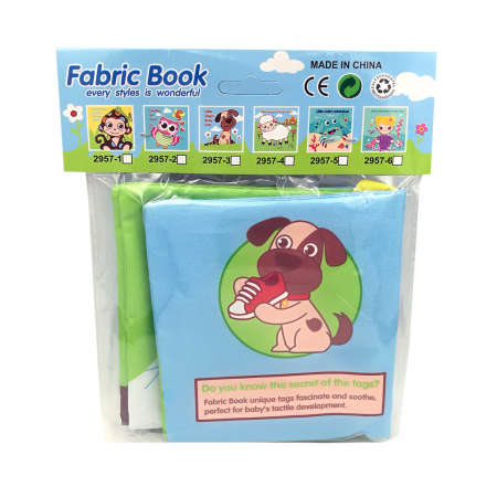 Carte senzoriala fosnitoare pentru bebelusi, cu animalute colorate, Little dog, 4 pagini, 8 fete, 10 cm x 2,5 cm x 9 cm - EDUJUCARII [2]