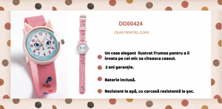Ceas de mana Pisica, Djeco [5]
