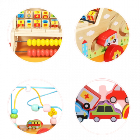 Centru de activitati 5 in 1, Camion din lemn, Montessori, 3 ani, multicolor, 3 ani+, Edujucarii [9]