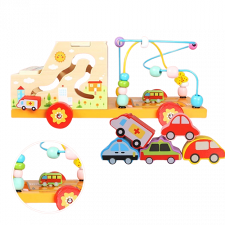 Centru de activitati 5 in 1, Camion din lemn, Montessori, 3 ani, multicolor, 3 ani+, Edujucarii [7]