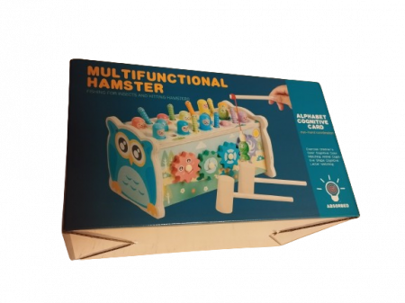 Centru de activitati  multifunctional din lemn, Montessori 4 in 1, Bufnita cu xilofon și pescuit magnetic, 3 ani+, EduJucarii [10]