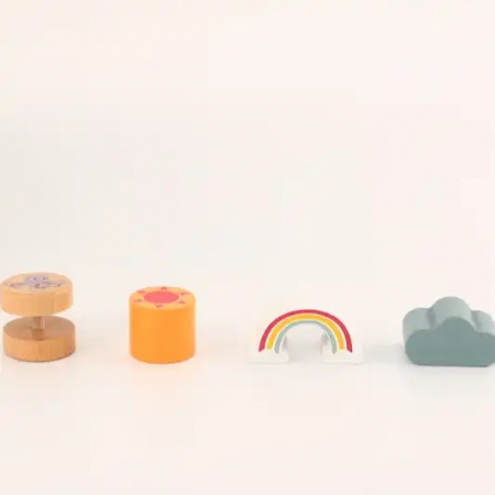 Centru din lemn educativ Montessori, Cub activitati bebelusi 5 in 1, delfin, 1 an+ [9]