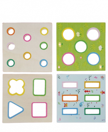 Centru din lemn educativ Montessori, Cub activitati bebelusi 8 in 1, forme geometrice, viermisori, pestisori, morcovi, sireturi, ceas, morcovi, 3 ani + [6]