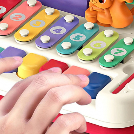 Centru Educativ de Activitati pentru Copii, 7 Functii de Joc si o Jucarie Puisor cu Magnet, Multicolor, 3 luni, rosu, Edujucarii [8]