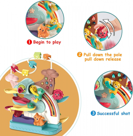 Centru Educativ de Activitati pentru Copii, 5 Functii de Joc si o Jucarie Puisor cu Magnet, Multicolor, 3 luni, Edujucarii [3]