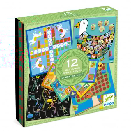 Jocuri de societate - Colectia de 12 jocuri clasice, Djeco