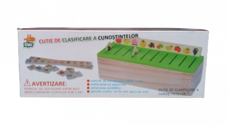 Cutie de clasificare a cunostintelor, lemn, Sortator Montessori pentru Dezvoltarea Gandirii Copilului, 3 ani+, EduJucarii [10]