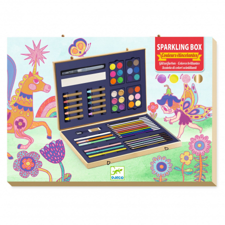 Rechizite Creative - Cutie desen si pictura culori stralucitoare, Djeco