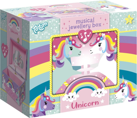 Cutie muzicala pentru bijuterii cu figurina unicorn si oglinda [1]